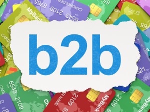 Business concept: B2b on Credit Card background